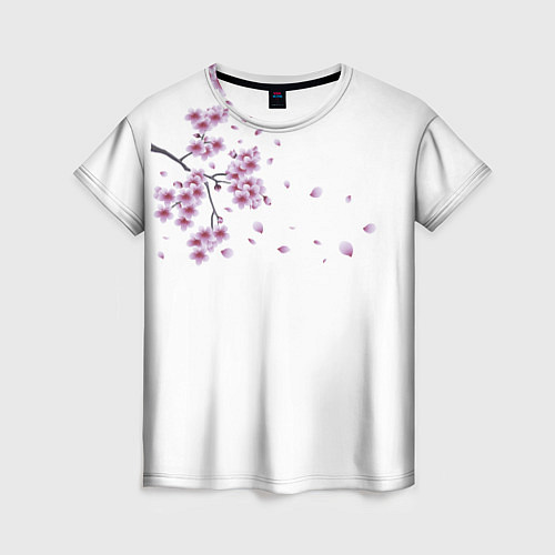 Женская футболка Первое цветение сакуры / 3D-принт – фото 1