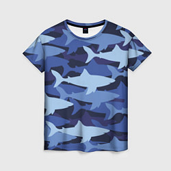 Женская футболка Акулий камуфляж - паттерн