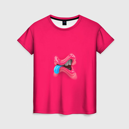 Женская футболка Розовый монстр / 3D-принт – фото 1