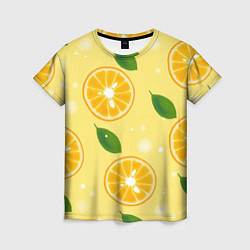 Женская футболка Сочные апельсины в разрезе