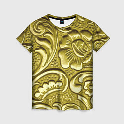 Женская футболка Золотой орнамент - чеканка