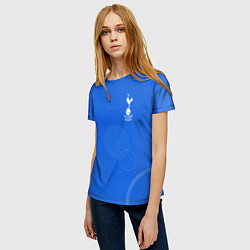 Футболка женская Tottenham hotspur Голубая абстракция, цвет: 3D-принт — фото 2