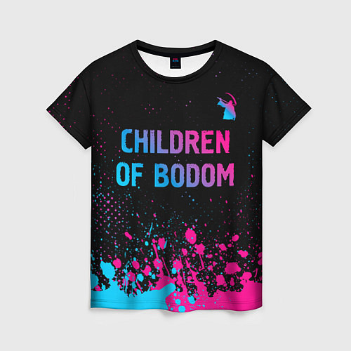 Женская футболка Children of Bodom - neon gradient: символ сверху / 3D-принт – фото 1