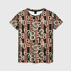 Женская футболка Коричневый узор Математика темный фон