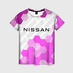 Футболка женская Nissan pro racing: символ сверху, цвет: 3D-принт