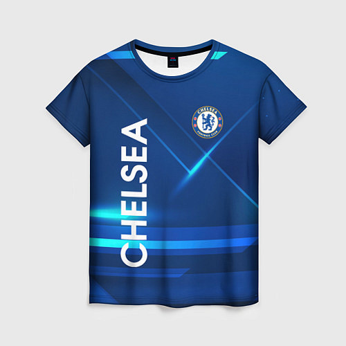 Женская футболка Chelsea Синяя абстракция / 3D-принт – фото 1
