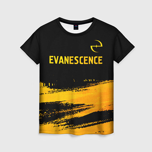 Женская футболка Evanescence - gold gradient: символ сверху / 3D-принт – фото 1