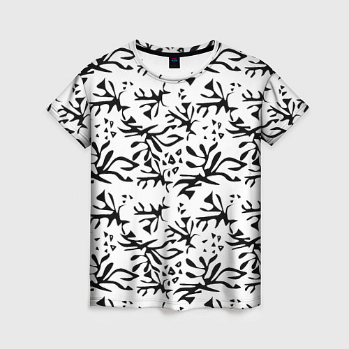 Женская футболка Черно белый абстрактный модный узор / 3D-принт – фото 1