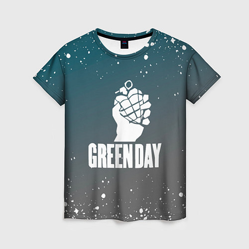 Женская футболка Green day - брызги / 3D-принт – фото 1