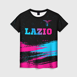 Футболка женская Lazio - neon gradient: символ сверху, цвет: 3D-принт