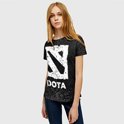 Футболка женская Dota с потертостями на темном фоне, цвет: 3D-принт — фото 2