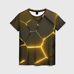 Женская футболка Золотые неоновые геометрические плиты