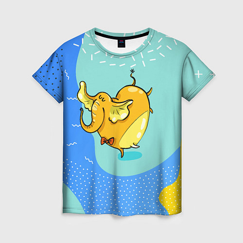 Женская футболка Желтая слониха - балерина / 3D-принт – фото 1