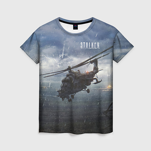 Женская футболка STALKER Вертолёт Над Зоной / 3D-принт – фото 1