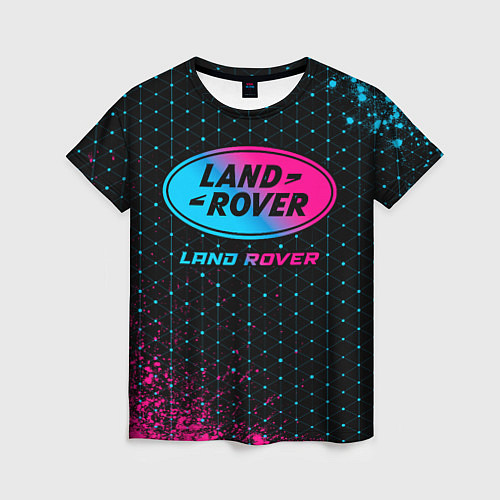 Женская футболка Land Rover - neon gradient / 3D-принт – фото 1