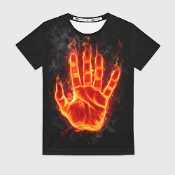 Женская футболка Ладонь из огня