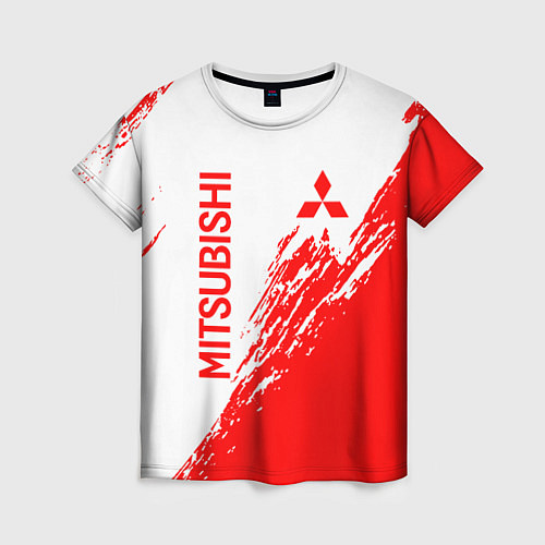 Женская футболка Mitsubishi - красная текстура / 3D-принт – фото 1