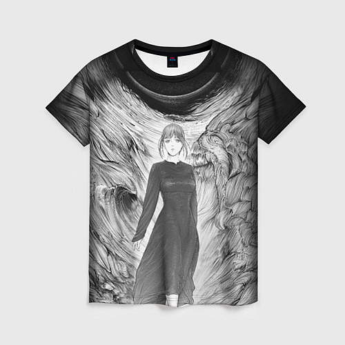 Женская футболка Макима гравюра - Человек-бензопила / 3D-принт – фото 1