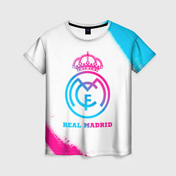 Футболка женская Real Madrid neon gradient style, цвет: 3D-принт