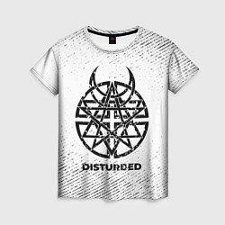 Футболка женская Disturbed с потертостями на светлом фоне, цвет: 3D-принт