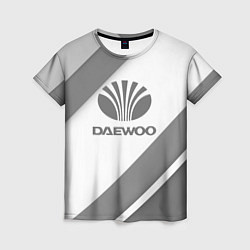 Футболка женская Daewoo - серые полосы, цвет: 3D-принт