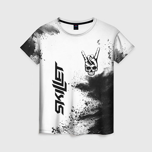 Женская футболка Skillet и рок символ на светлом фоне / 3D-принт – фото 1