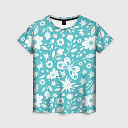 Женская футболка Нежный цветочный паттерн