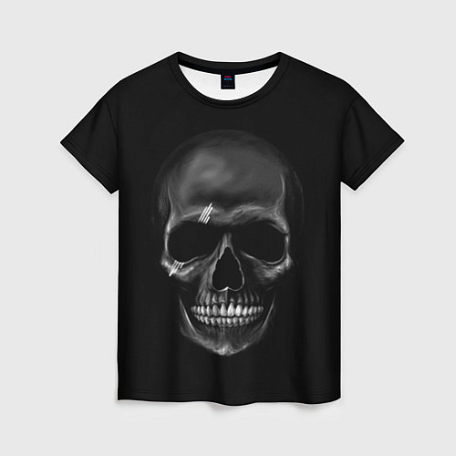 Женская футболка Карбоновый череп / 3D-принт – фото 1