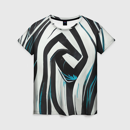 Женская футболка Цифровой окрас зебры / 3D-принт – фото 1