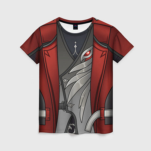 Женская футболка Образ Дилюка Алая ночь - Геншин импакт / 3D-принт – фото 1
