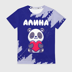 Женская футболка Алина панда с сердечком