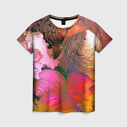 Женская футболка Стилизованная композиция из океанских ракушек