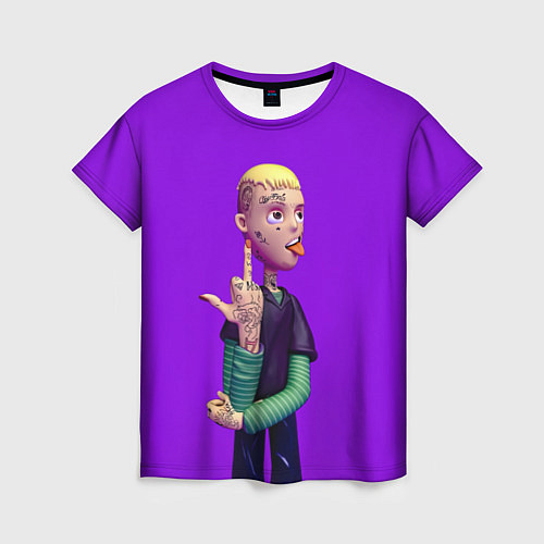 Женская футболка Lil Peep На Фиолетовом Фоне / 3D-принт – фото 1
