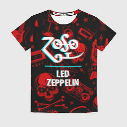Футболка женская Led Zeppelin rock glitch, цвет: 3D-принт