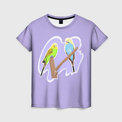 Футболка женская Пара волнистых попугаев, цвет: 3D-принт