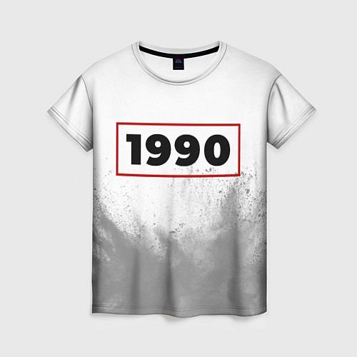 Женская футболка 1990 - в красной рамке на светлом / 3D-принт – фото 1