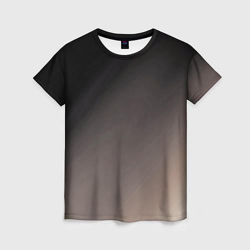 Женская футболка Черный, серый бежевый градиент / 3D-принт – фото 1
