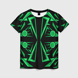 Женская футболка Геометрический узор зеленый geometric