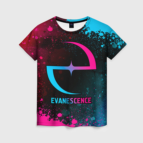 Женская футболка Evanescence - neon gradient / 3D-принт – фото 1