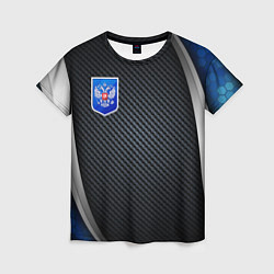 Футболка женская Black & blue Russia, цвет: 3D-принт