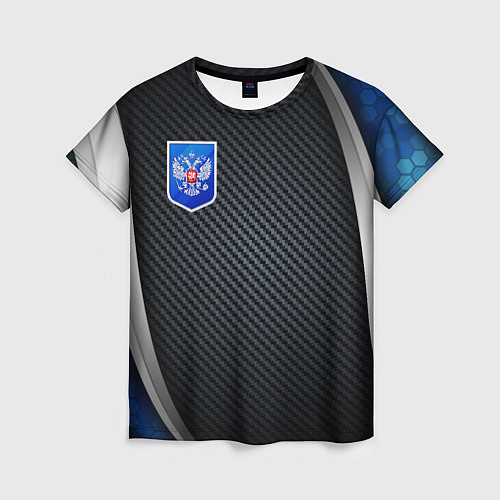 Женская футболка Black & blue Russia / 3D-принт – фото 1