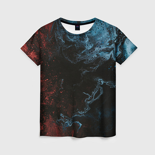 Женская футболка Тьма и краски / 3D-принт – фото 1