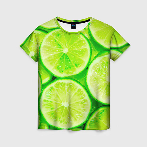 Женская футболка Лайм - цитрусовая свежесть / 3D-принт – фото 1