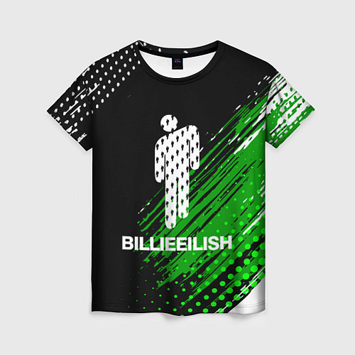 Женская футболка Billie eilish - краска / 3D-принт – фото 1