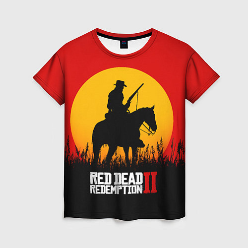 Женская футболка Red Dead Redemption 2 - закат / 3D-принт – фото 1