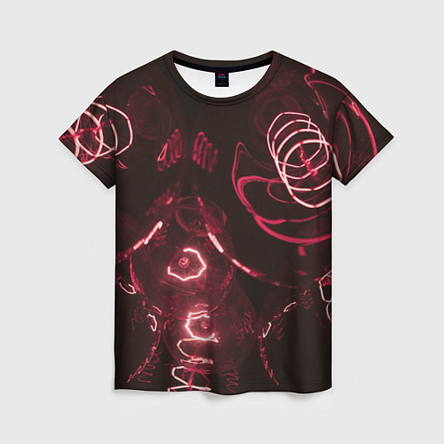 Женская футболка Неоновые тусклые фонари / 3D-принт – фото 1