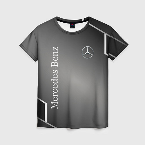 Женская футболка Mercedes абстракция карбон / 3D-принт – фото 1