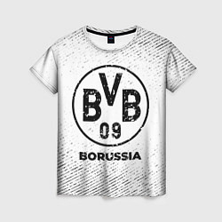 Футболка женская Borussia с потертостями на светлом фоне, цвет: 3D-принт