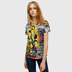 Футболка женская Simpsons & Punks not dead! Motto!, цвет: 3D-принт — фото 2
