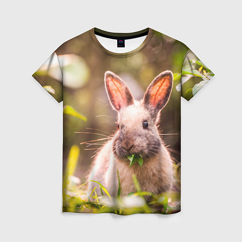 Женская футболка Милый кролик / 3D-принт – фото 1